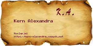 Kern Alexandra névjegykártya